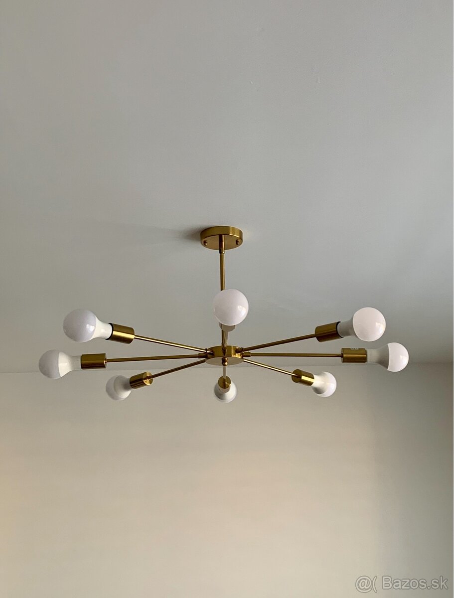 Zlatý luster na 8 žiaroviek - 3