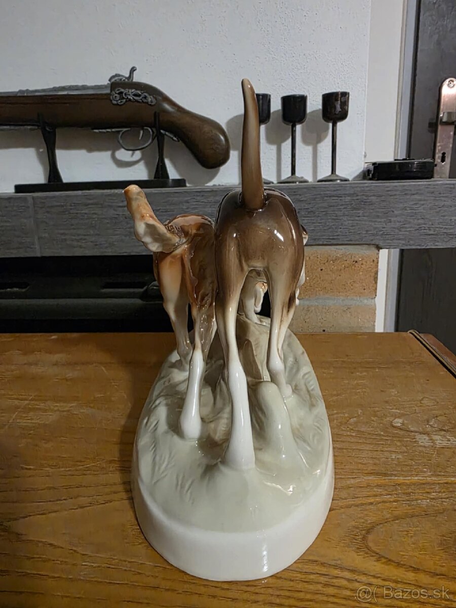 Royal Dux soška psy - 3