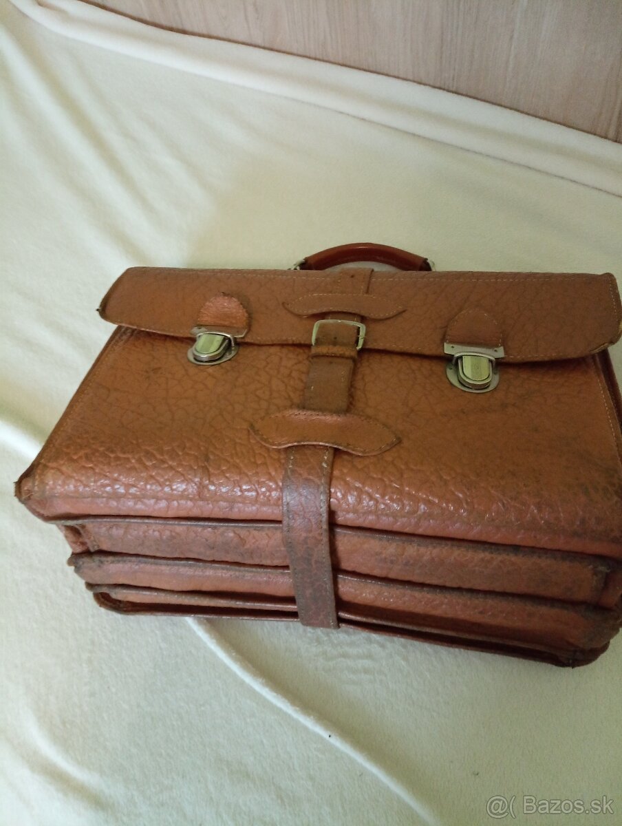 Kožená retro AKTOVKA - 3