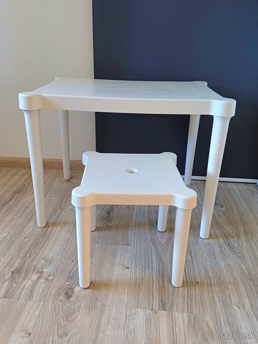 Detský stolík, na von/dnu/biela+stolička - 3