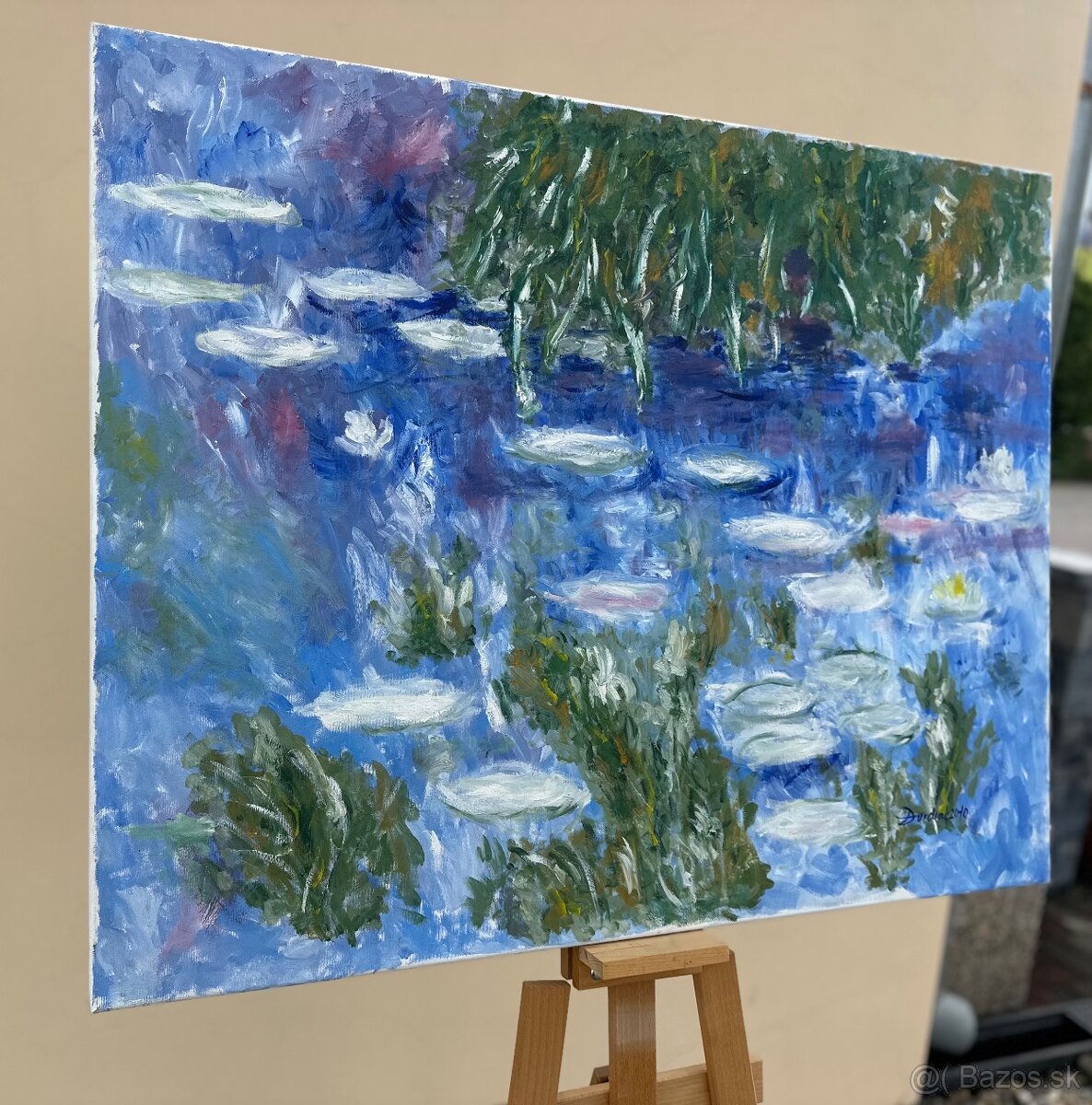 Lekná – olej na plátne, ručne maľovaný obraz 70 x 90 cm - 3