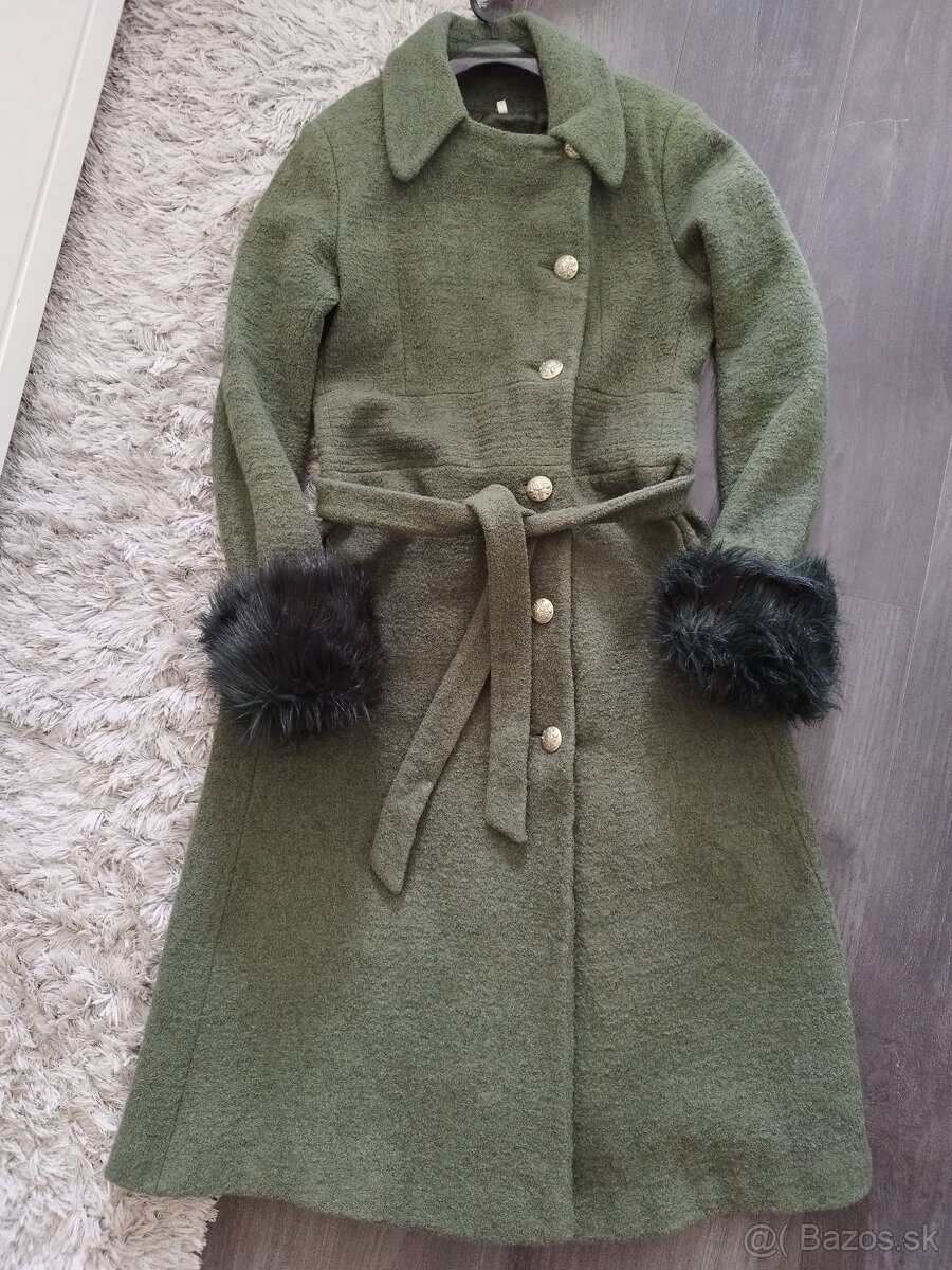 Dámsky dlhý vlnený kabát XL/42 - 3