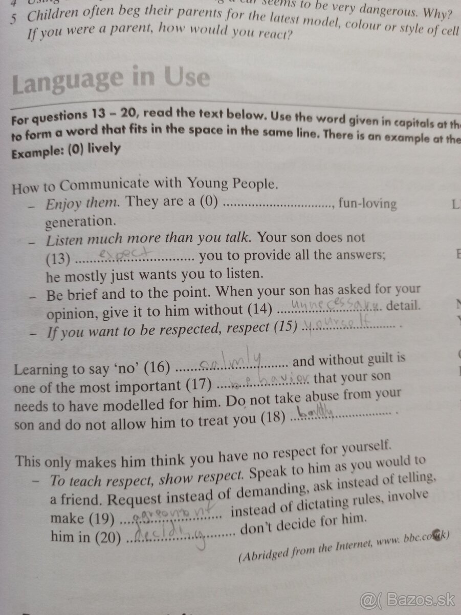 Nová maturita z angličtiny - B1 - 3