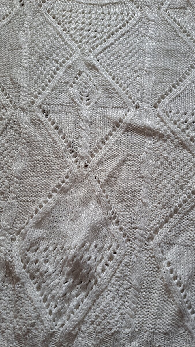 Ručne štrikované biele tričko - 3