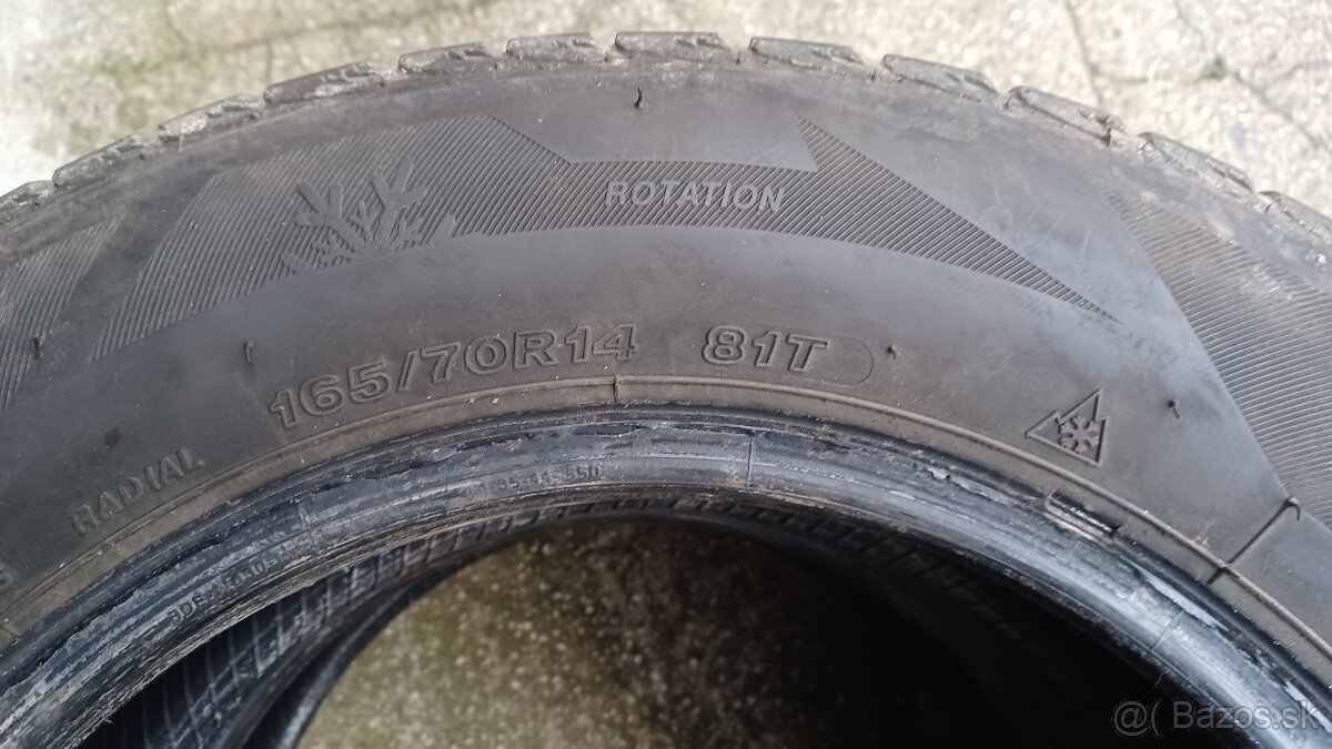 Predám ,,,, 2x zimné pneu 165/70 R14 ,,,, - 3