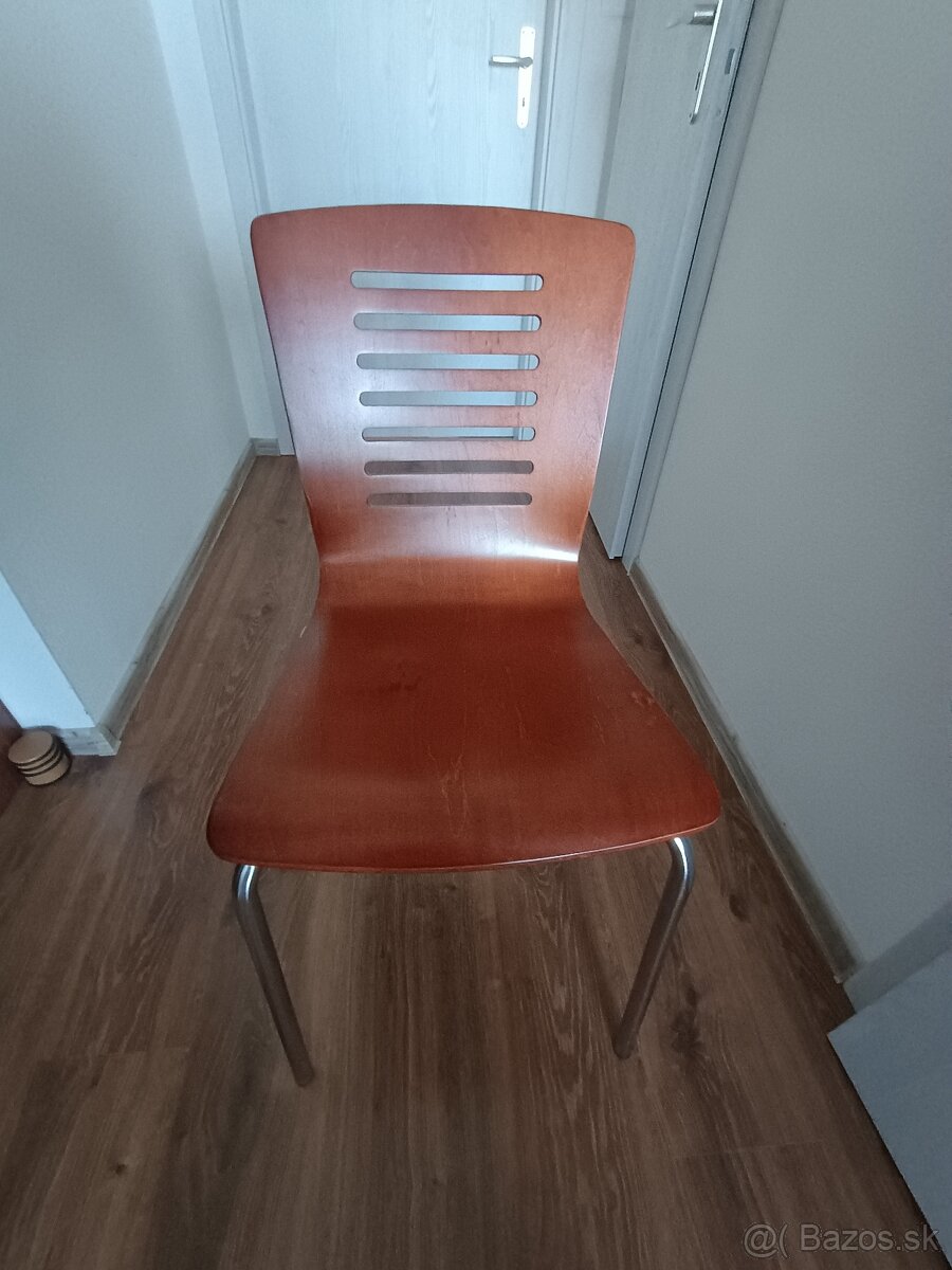 Jedálenská stolička drevo + kov - 3