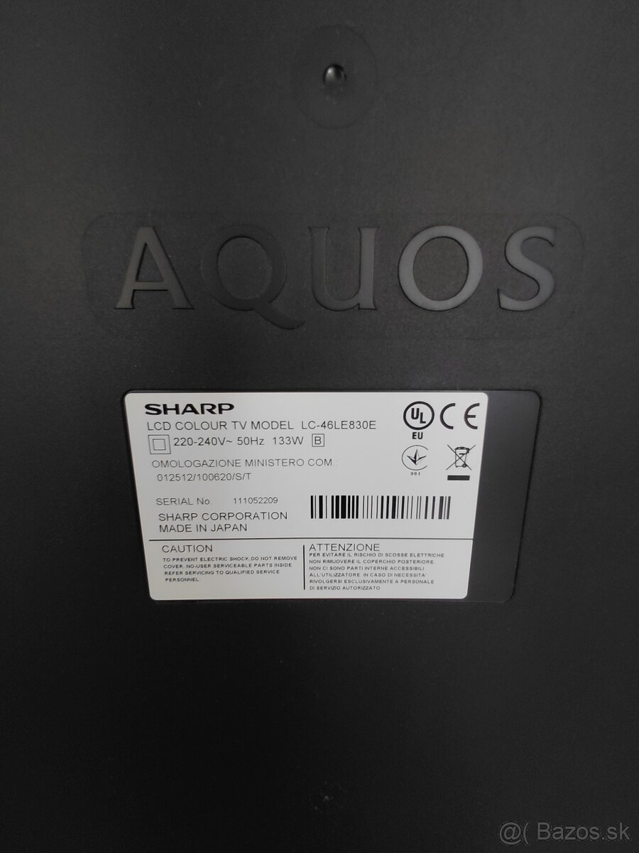 Predám TV LCD SHARP LC 46L E830E - 3