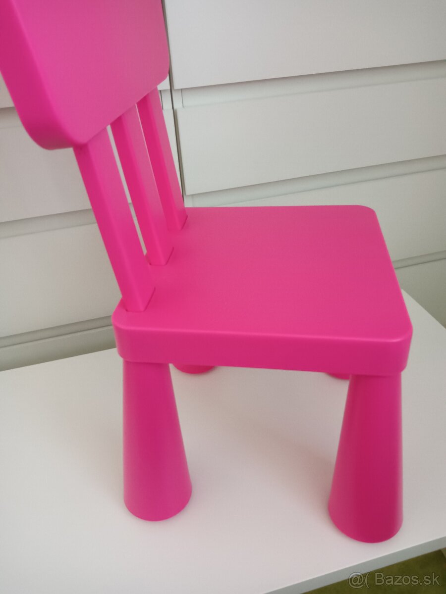 Biely stolík STUVA ružová stolička MAMMUT - 3
