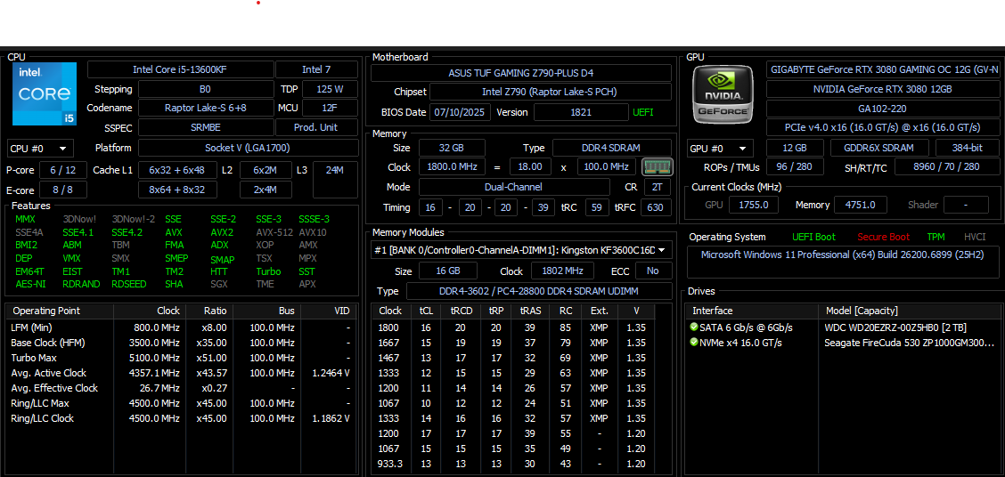 Herný PC Intel i5 13600KF, RTX 3080 12 GB, 32 GB RAM - 3