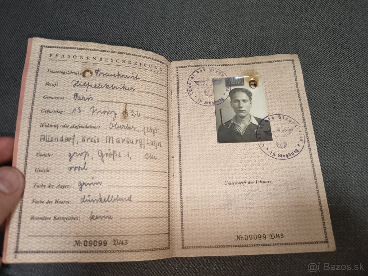 Dočasný cestovný pas Nemecko ww2 - 3