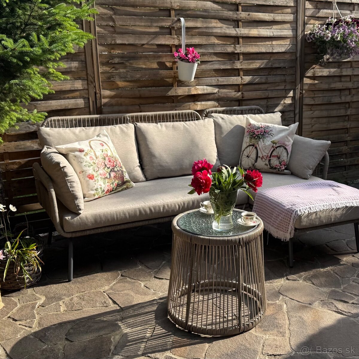 Ratanová sedačka James s kreslami - 3