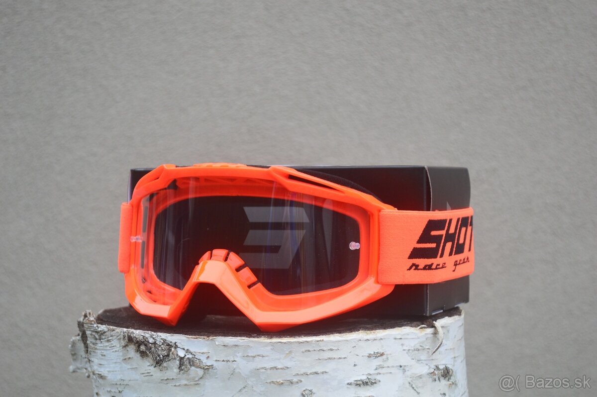 Predám mx sx okuliare SHOT fluo oranžové - 3