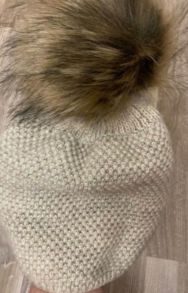 Dámska Teplá zimná čiapka s brmbolcom/Nová - 3