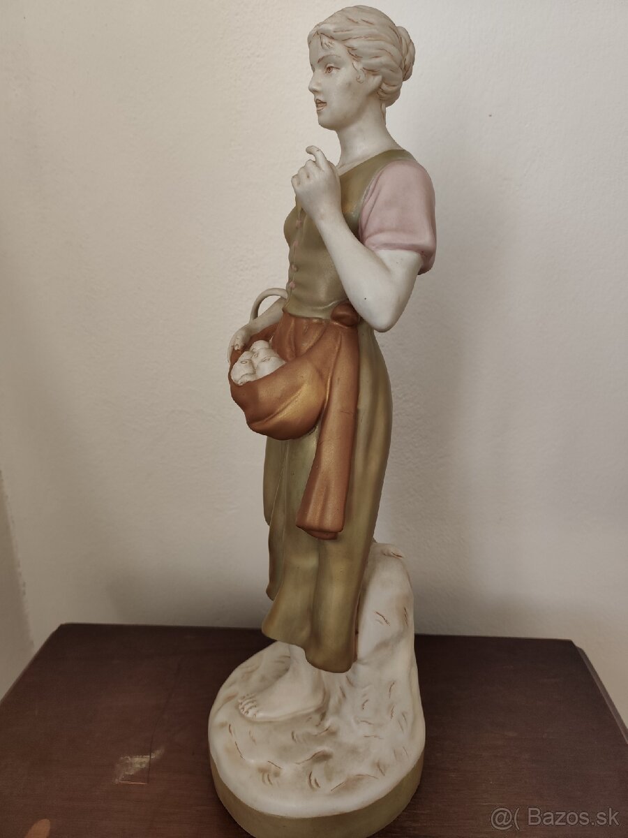 Royal dux veľká porcelánová socha žena s jablkami 52 cm - 3