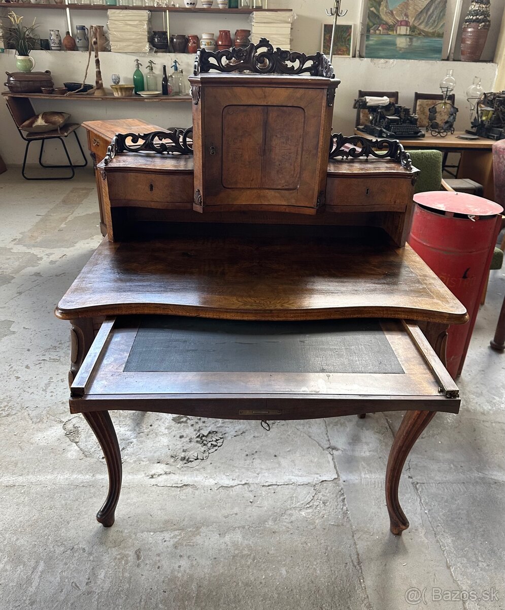 starožitný písaci stolík s nadstavbou - 3
