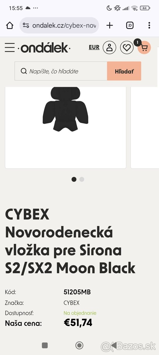 Cybex Sirona S2 series vložka do autosedačky TOP STAV - 3