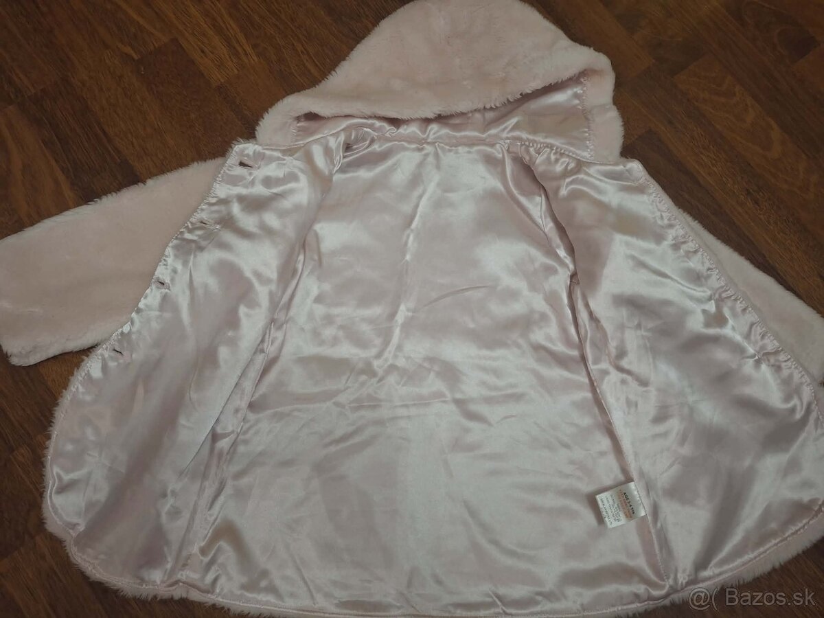 Kožušinkový kabátik - bledoružový - 3