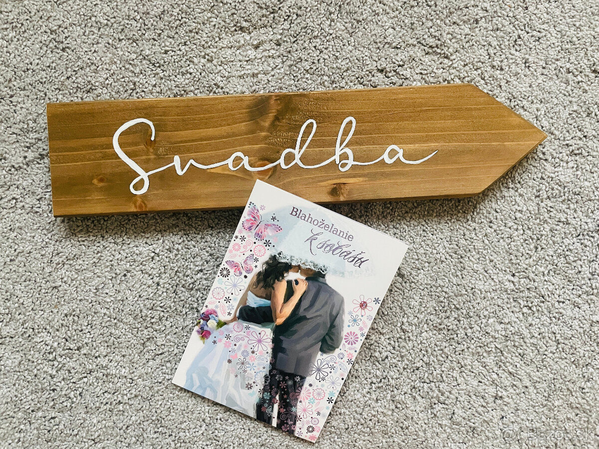 Drevená šípka Svadba 2 - 3