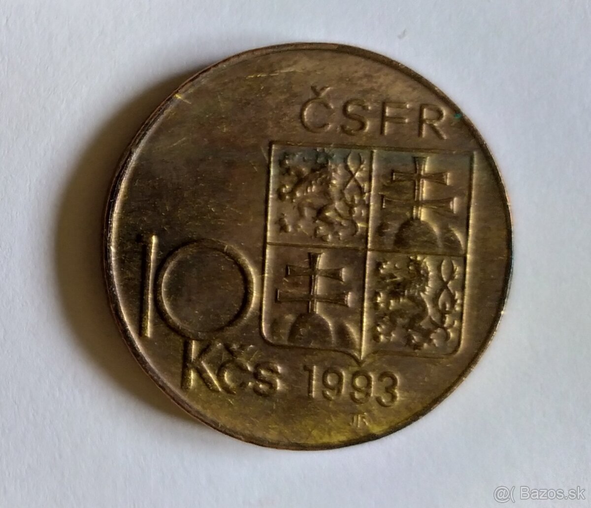10 Kčs 1993 Štefaník - POOTOČENY RUB MINCE. - 3