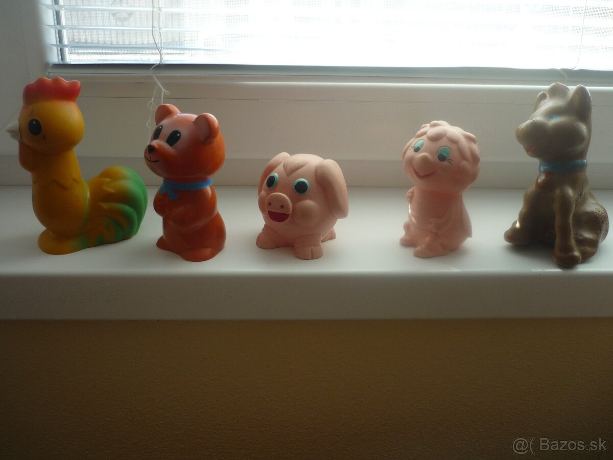 Retro pískacie hračky, staré, zberateľské. - 3