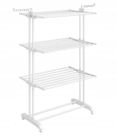 VEĽKÝ 4-úrovňový sušiak na bielizeň – biely, nový - 3