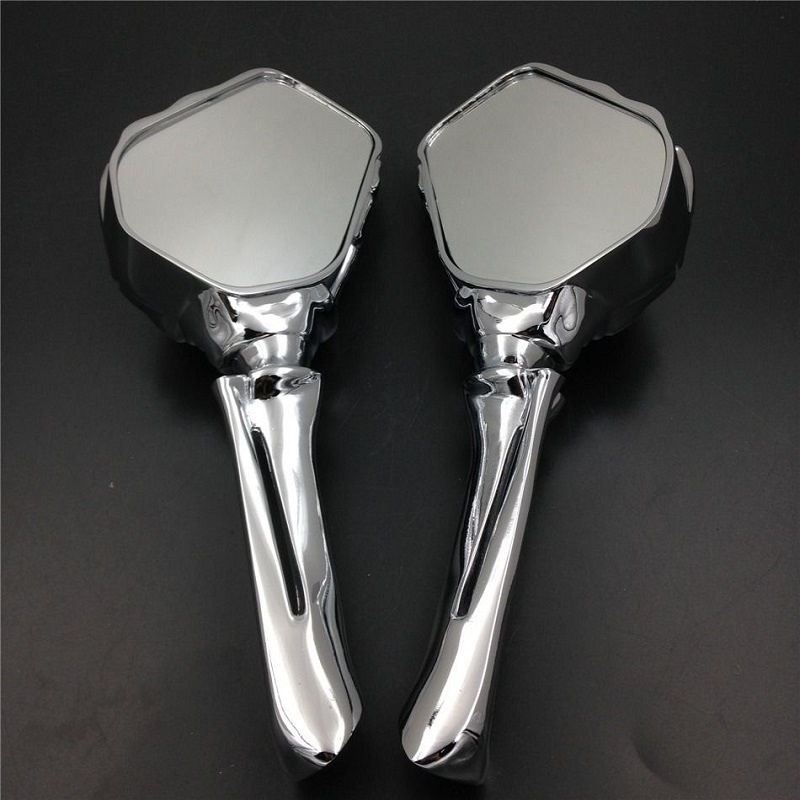 Chrom zrcátka chopper,cruiser Skeleton,těžký masív. - 3