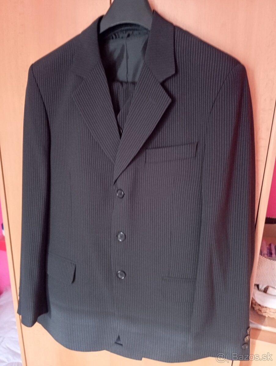 Predám pánsky pasikavy čierny oblek - 3