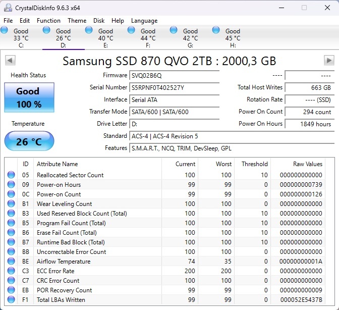 Samsung 870 QVO 2TB, 2,5", SATA III - 3