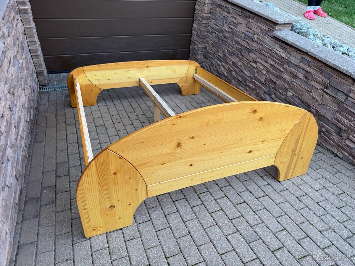 Borovicová posteľ, z borovice, z masívu - 3