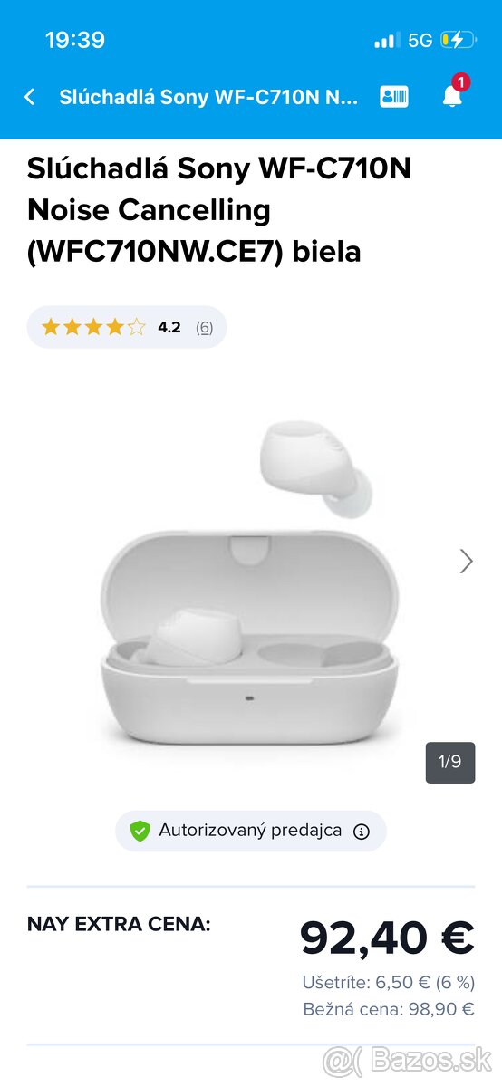 Bezdrôtové slúchadla Sony WF - C710N - 3