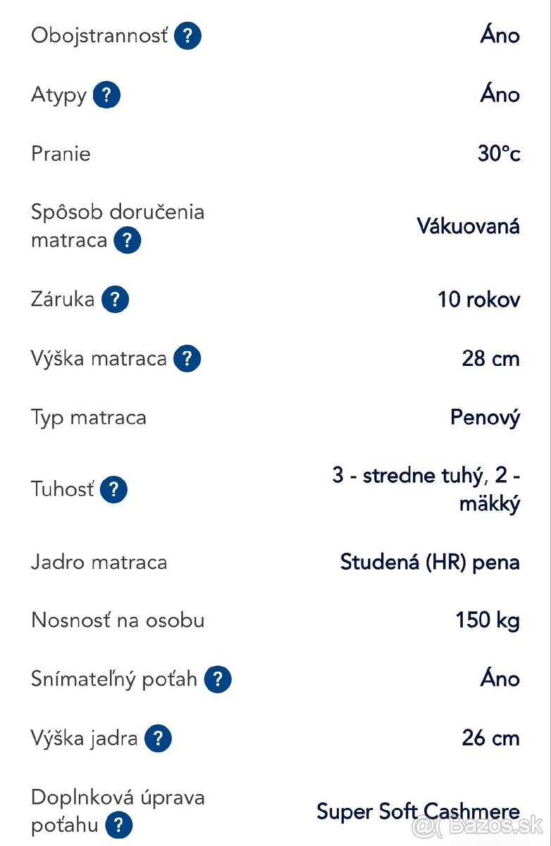 Matrac Pre Spánok Cashmire Plus 3.0 - 3