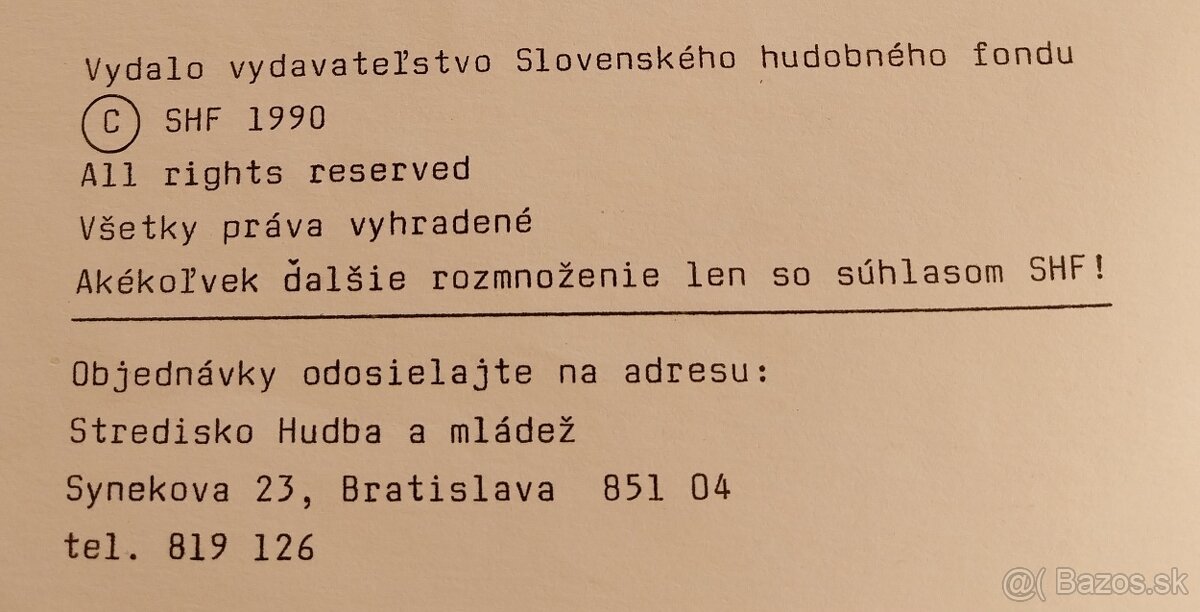 Predám brožúru Štvorručné skladby - 3