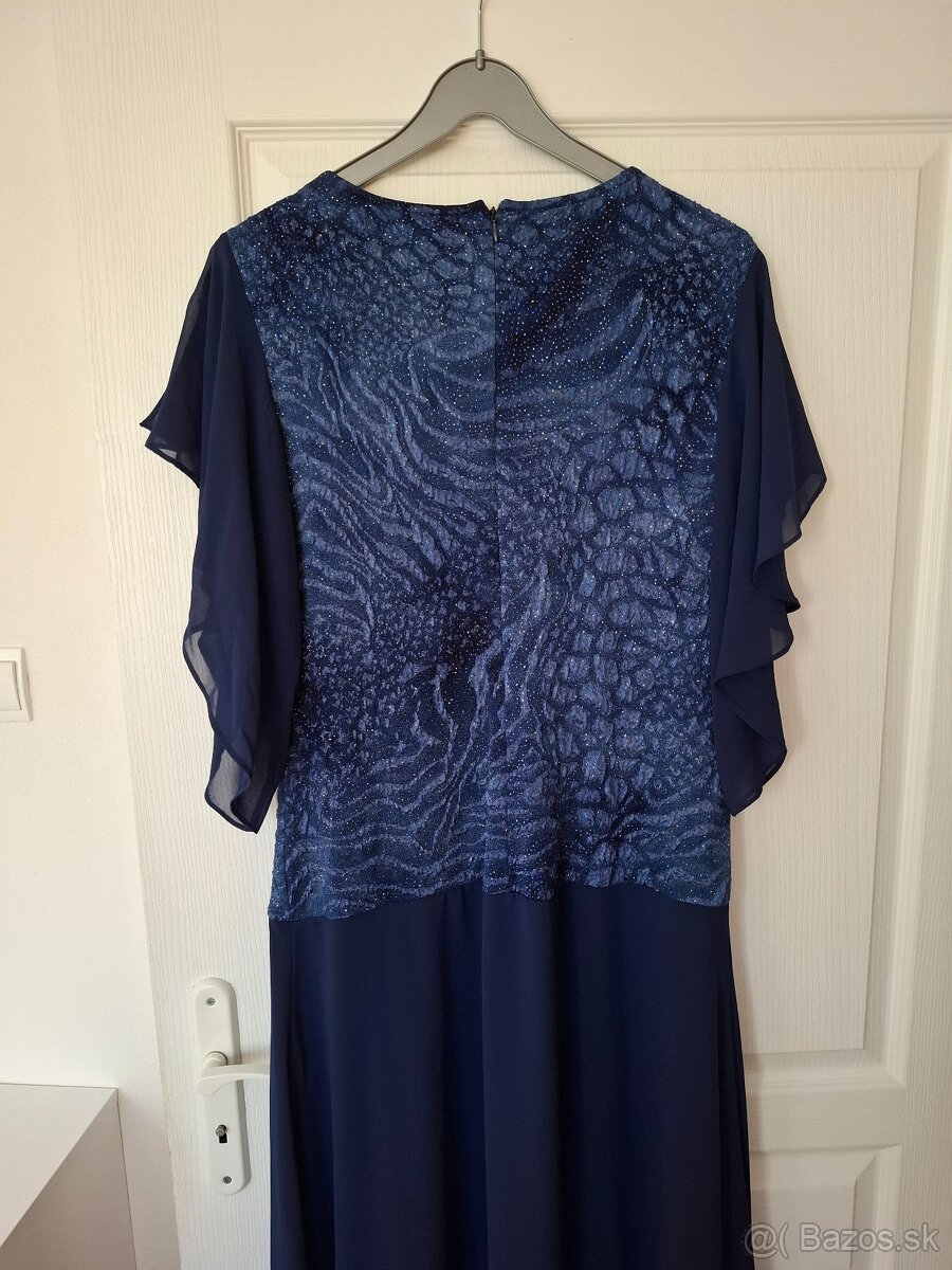 Šaty spoločenské modré 48 - 50 - 3