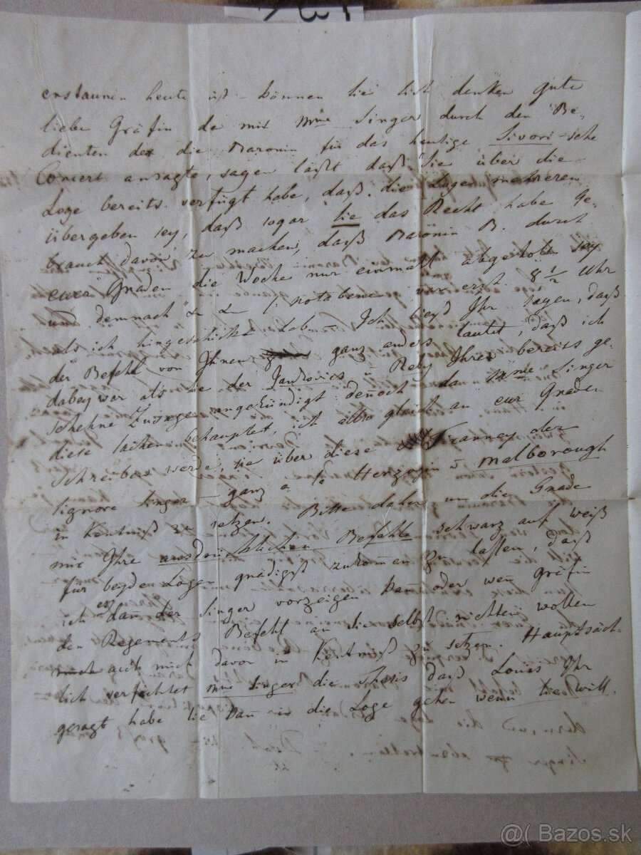 List r. 1841 Pešť, grófka Alojzia Karácsonyi rod. Starhember - 3