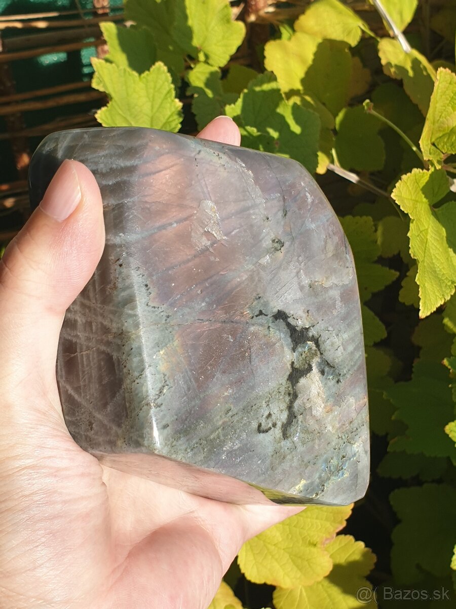 Labradorit - přes 1 Kg (fialový, oboustranná barvoměna) - 3