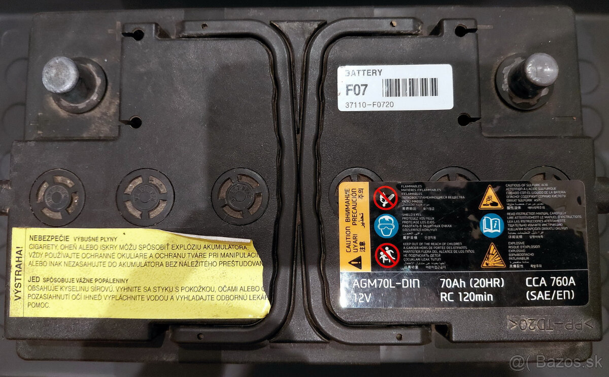 Autobatéria ROCKET AGM70L-DIN 70 AH 12V - 3