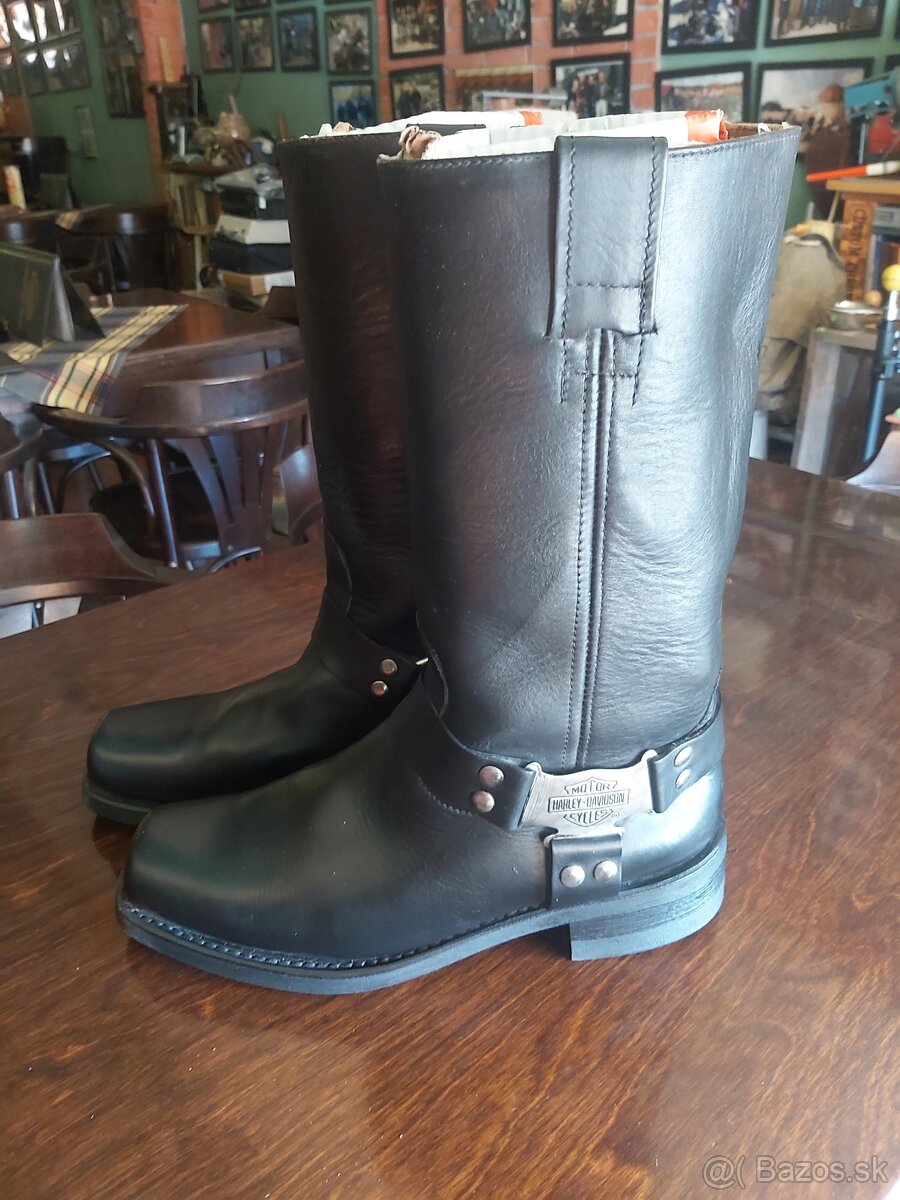 Čižmy Harley Davidson č.46, vysoké,koženné - 3