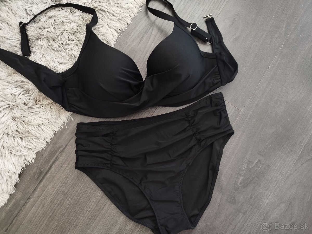 Vystužené čierne plavky pre plnoštíhle 2XL-5XL - 3