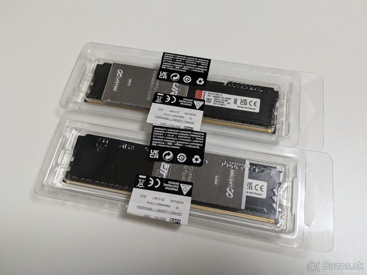 4x16GB DDR4 3200MHz RAM HyperX Fury Nerozbalené - 3