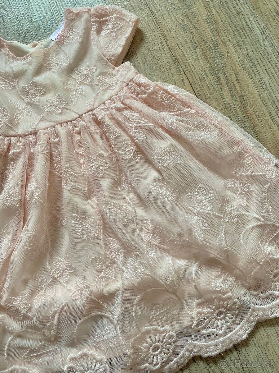 Marhuľové šaty s kvetinovým vzorom veľ. 86 - 3