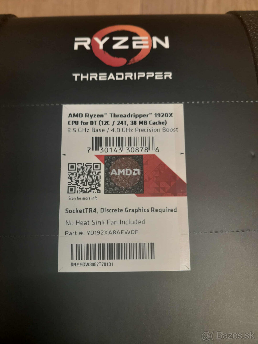 AMD Ryzen Threadripper 1920X, Brand New in Exclusive AMD box - 3