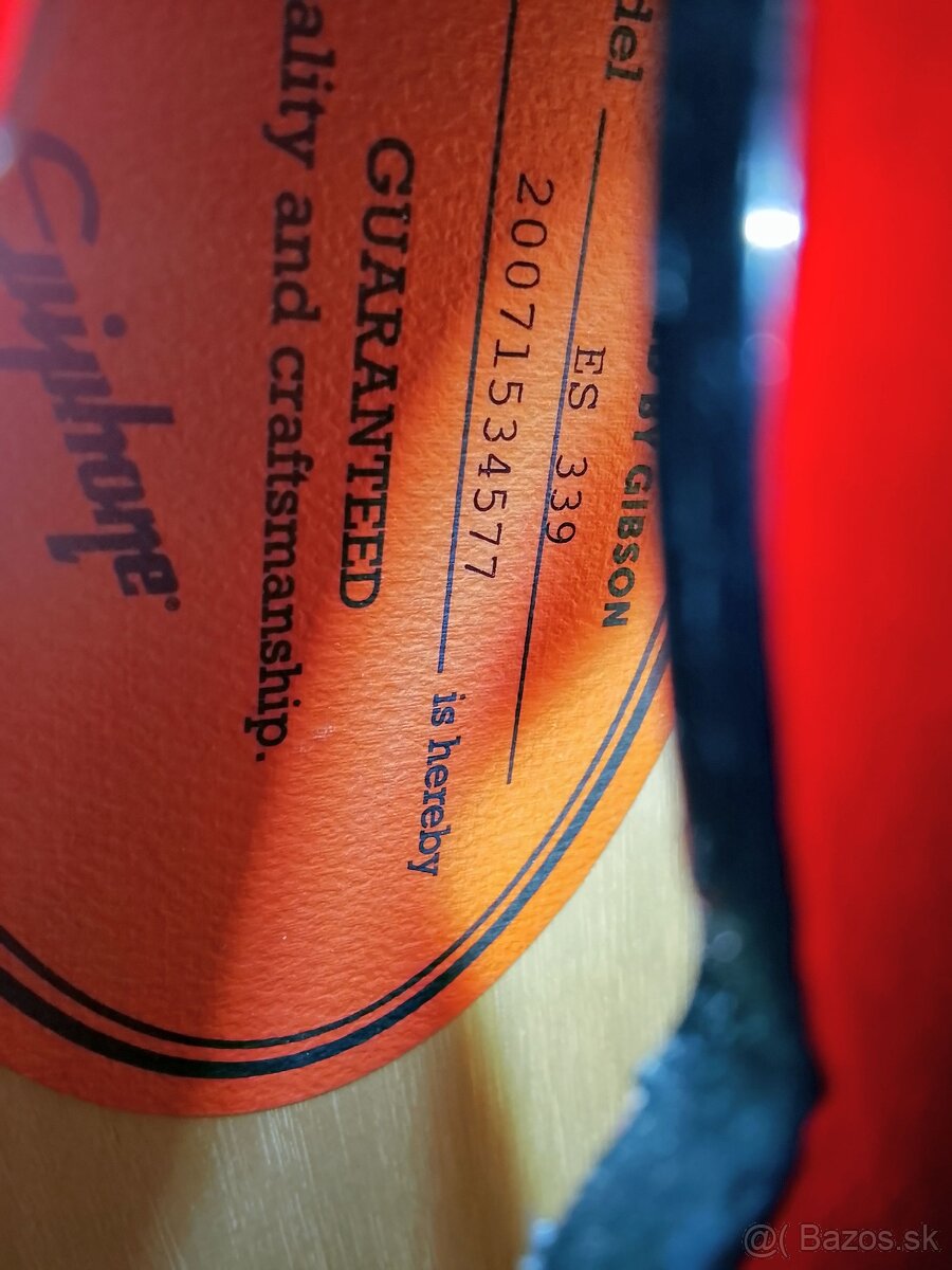 Epiphone ES-339 Cherry Semiakustická gitara - 3