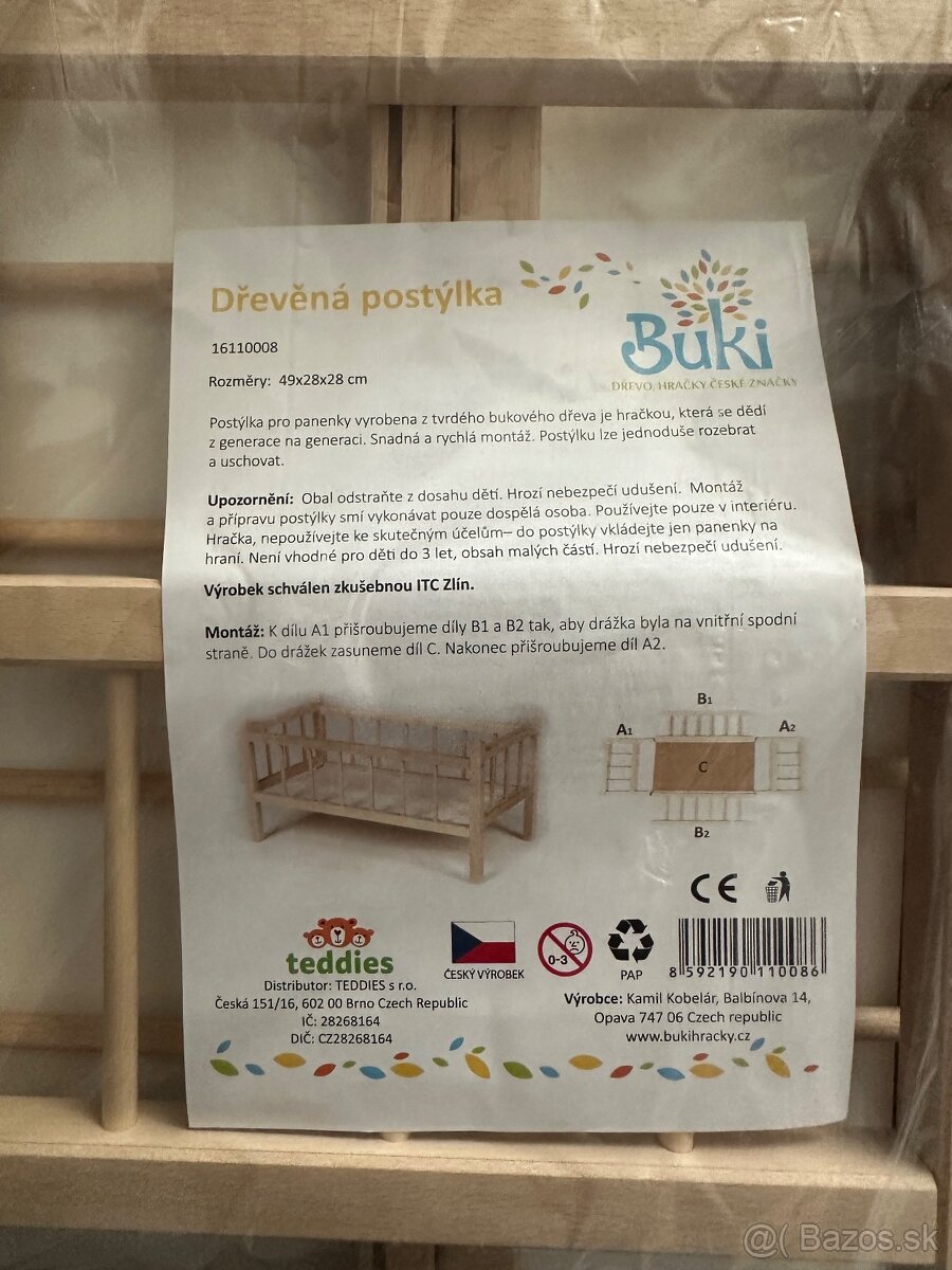 Teddies Postieľka drevená - 3