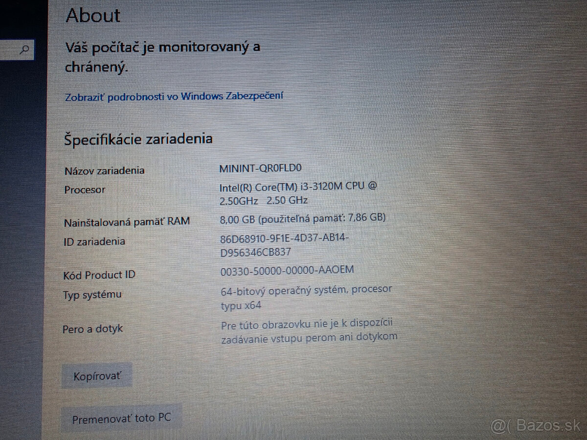 Dell Vostro 14 s 256gb ssd diskom a 8gb ram vdaka comu je ve - 3
