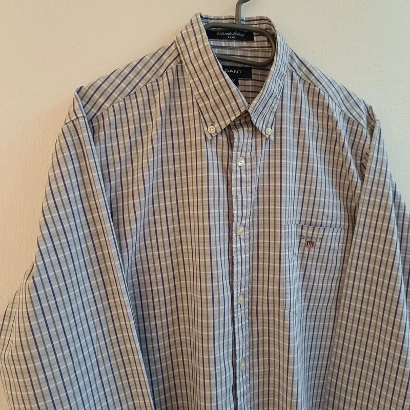 GANT colorado melange fialová pruhovaná košeľa kockovaná M - 3