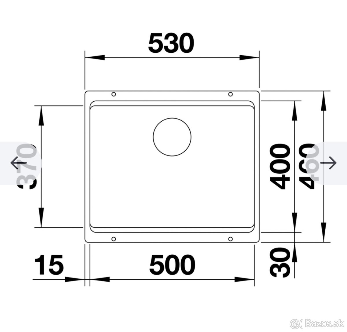 Blanco umyvadlo, Etagon 500-U - 3