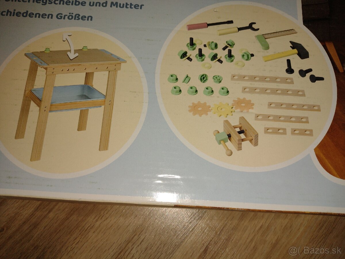 Drevená dielnicka s príslušenstvom pre deti - 3