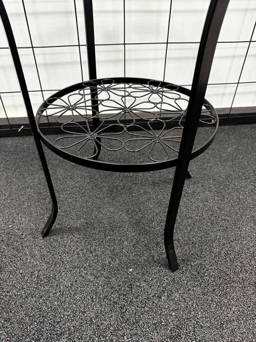 Príručný kovový stolík so sklom (interiér/exteriér) - 3