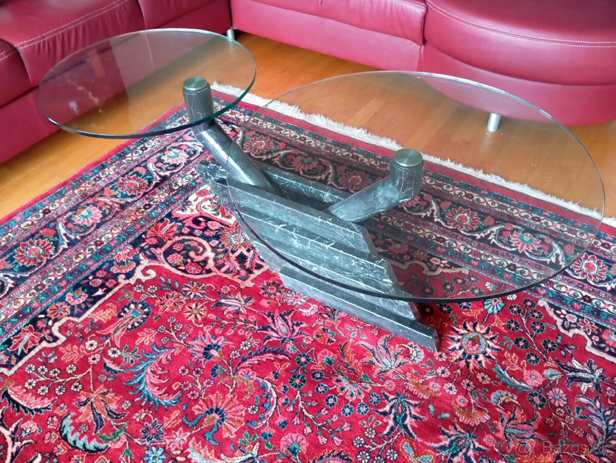 ✨Dizajnový mramorový stolík s tvrdenými sklami✨ - 3