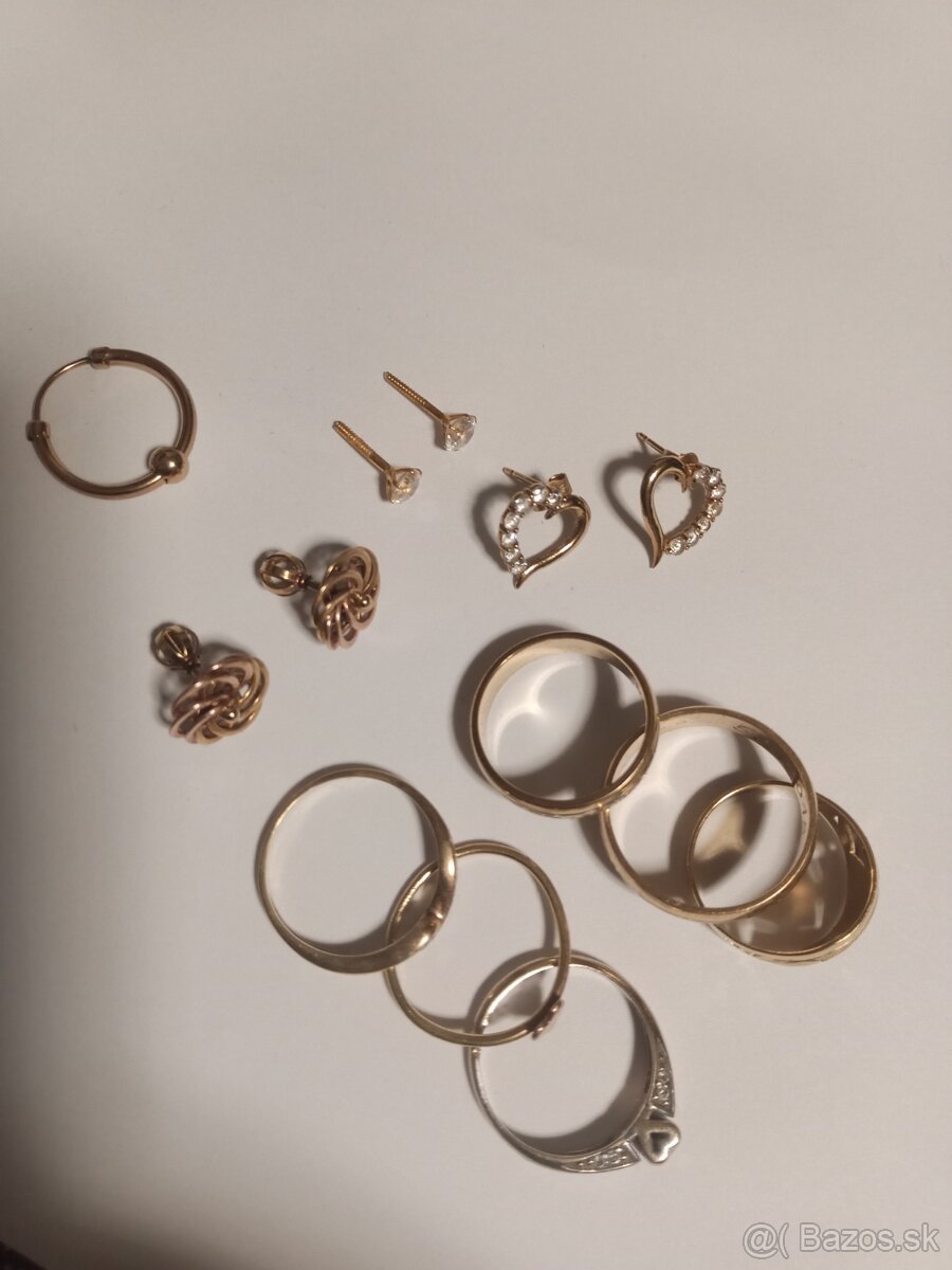 zlaté náušnice Prstene 16 17 19 20mm - 3